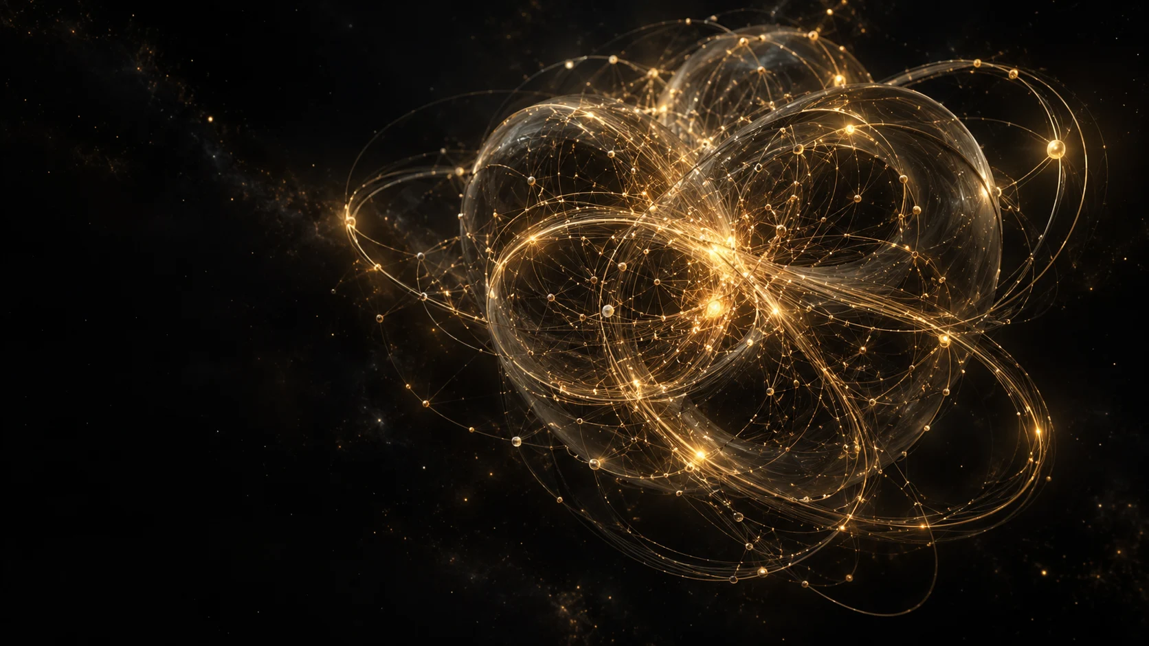 Concept artwork of a luminous gold network representing Turi, a personal AI agent